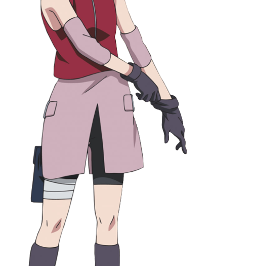 flirt-suke:  I just wanted to point out that Sarada has:-Sakura’s outfit when she was a genin-Sasuke’s arm guards in shippuden-Sasuke’s shorts basically from when he was a genin-Sakura’s color of padding on the outside of her shorts-Sasuke’s