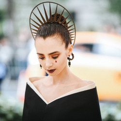 thefashioncomplex:Lily Collins wearing Givenchy