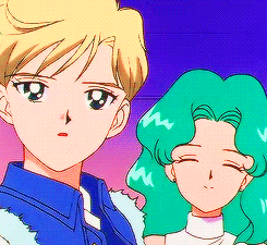 mlchirukaioh:Haruka: Don’t let him into your dressing room, okay? Michiru: Ara, are you jealous?