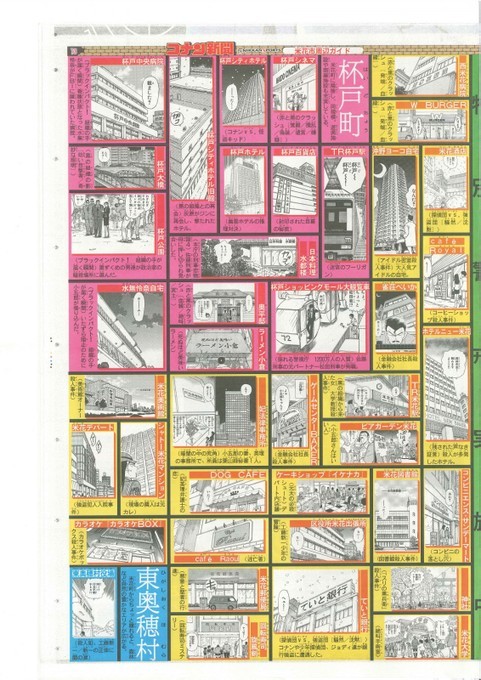 Páginas interiores del primero de tres diarios mensuales de Detective Conan en conmemoración por el 