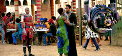 calebholoways:Lupita Nyong’o and Chadwick Boseman on the behind the scene of Black Panther