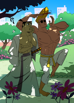 c2ndy2c1d:  A day at the park~This is another color page for one of the short comics of the Samurai Bravo Fanbook. If you want to see the making of the fanbook check out my Patreon!