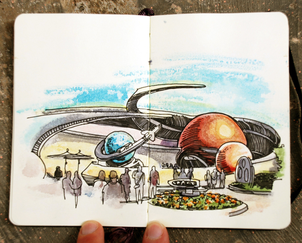davidesky2:  Sketches of Walt Disney World by Chris Buchholz. 