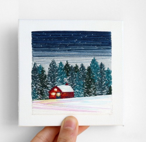sosuperawesome: Embroidery Art by Carolina Torres on Etsy  See our ‘embroidery’ tag 