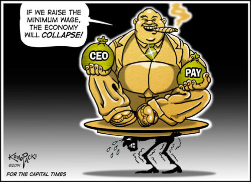 cartoonpolitics:“We all lose when American workers are underpaid. It’s a myth that small busin