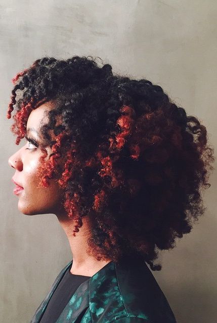 naturalhairqueens:love the colors in her hair. beautiful