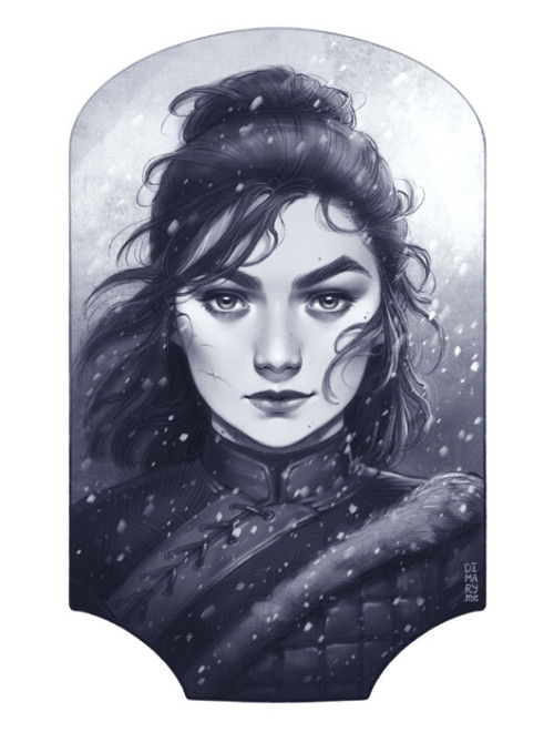 gameofthrones-fanart:Beautiful Portrait Illustration of Arya Stark by Maria Dimova