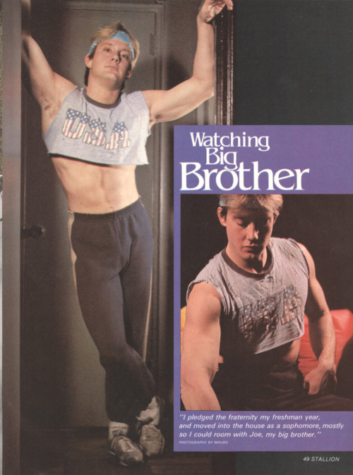 From STALLION magazine (June 1982)Photo story called “Watching Big Brother”photos by Mau