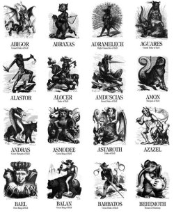 socialpsychopathblr:  Louis Le Breton was a French painter who specialised in marine paintings. He executed illustrations of occult demons, working from engravings by M. Jarrault, for the 1863 edition of “Dictionnaire Infernal” by Collin de Plancy.
