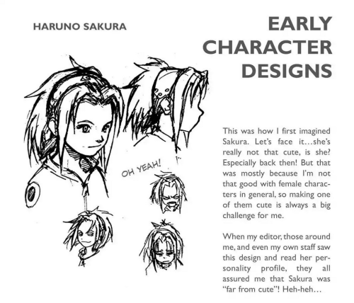 aq2003:idk what kishimoto is talking about early design sakura is adorable