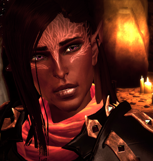 mitsurugireiji:i maek new lavellan her name is nienna naberrie lavellan i boosted my res and texture