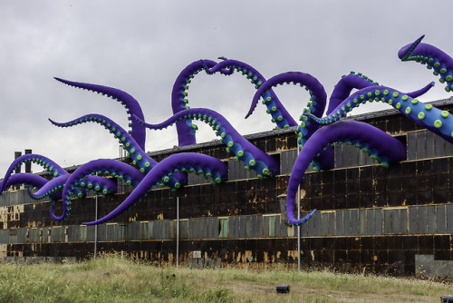 Philadelphia Navy Yard Sea Monster (2018)Titled Sea Monsters HERE, the 2018 installation popped seem