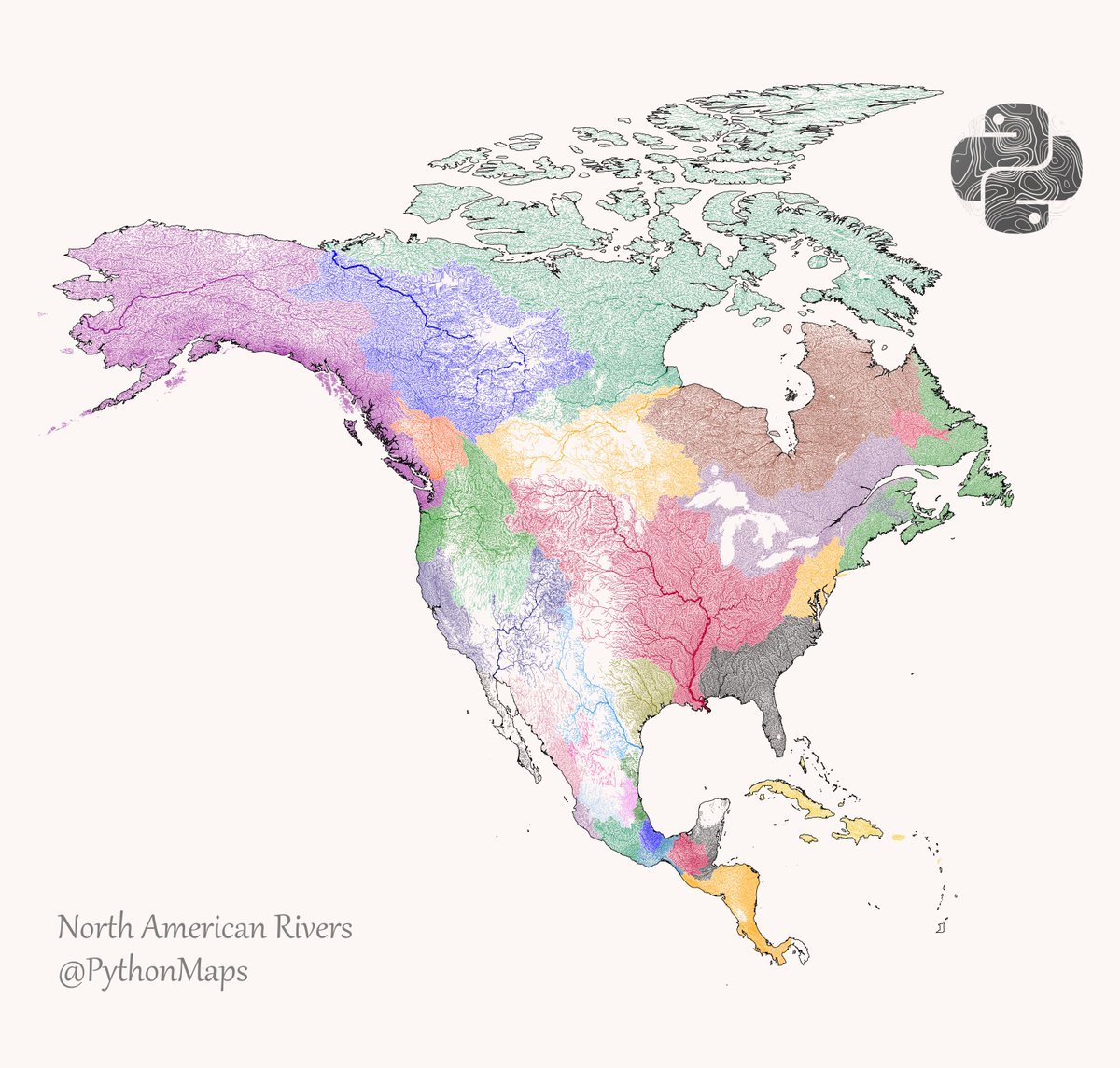 North American Rivers Map With The Coastlines Maps On The Web Cde7a12459a3ab48acea50151de26a854f2d1e65