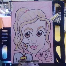 Doing caricatures at the Melrose Farmer’s