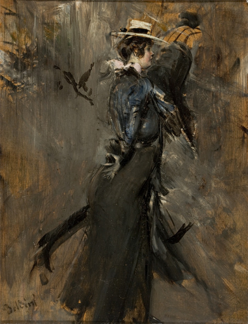 artist-boldini:Lady Wearing a Straw Bonnet
