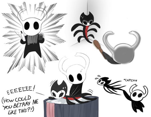 Some Hollow Knight Related Sketches Of The Week. Most Are About Grimm Baby.