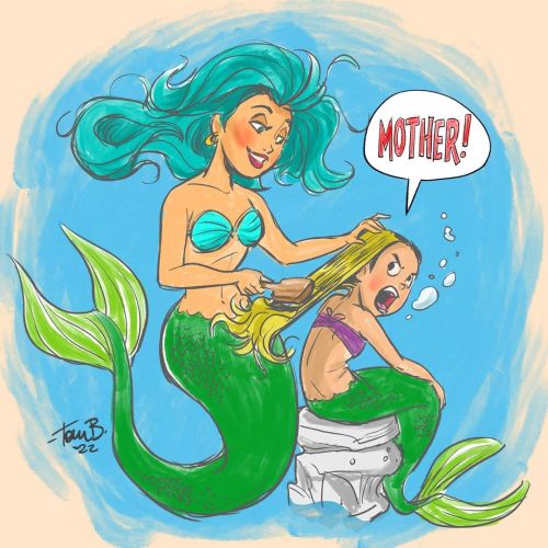 #mermay2022 for #mothersday I did this as a demo that myself and @raydoglei did a live drawing event