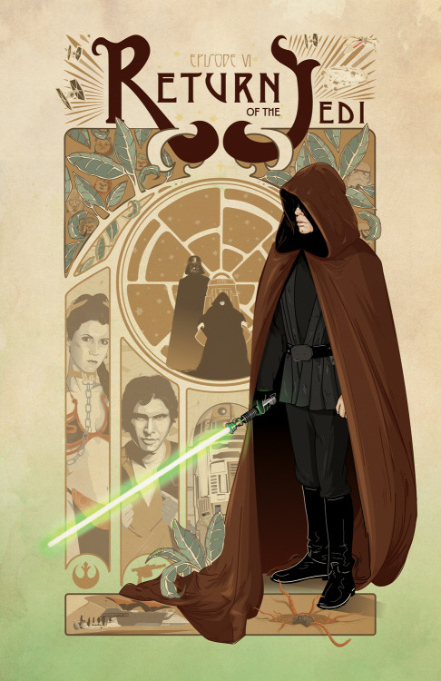 Art Nouveau inspired poster for Star Wars Episode 6: Return of the Jedi 