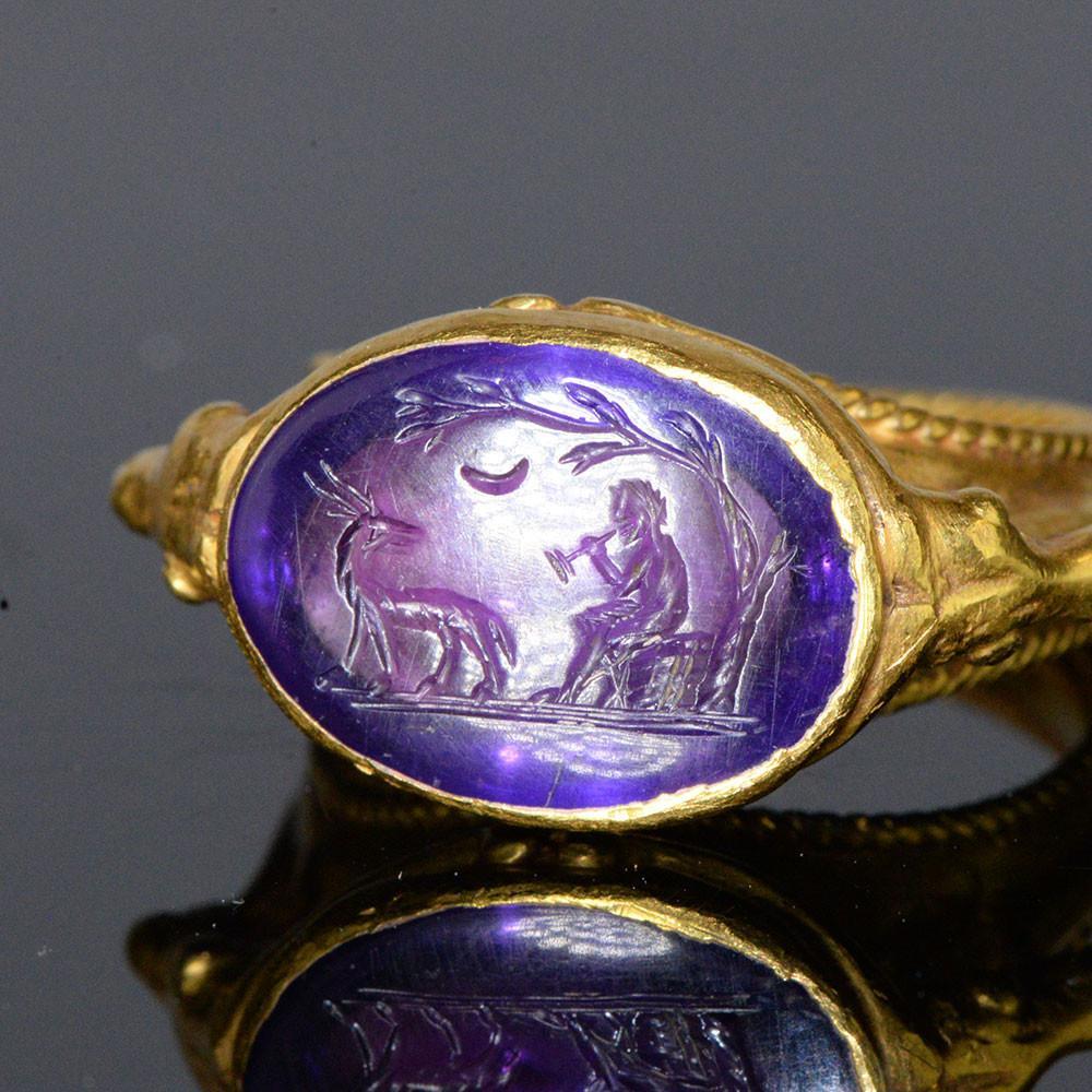 Jewels of the Ancient World — Detail of an ancient Roman amethyst  intaglio...