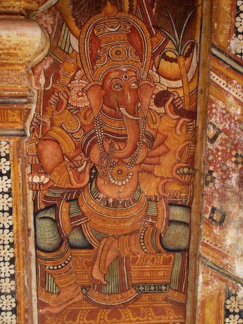 Vinayaki, Mural from Parayil Temple, Kerala. Photo by Anila Manalil