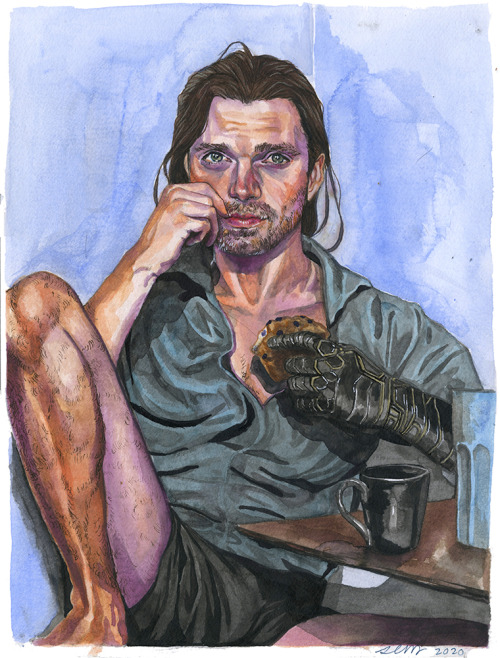 Bucky relaxing, for Charlotte. The original of this painting is for sale on my Etsy shop. Also, colo