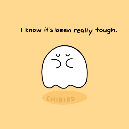 chibird:One day at a time, and this little ghostie will be here for you. Chibird store | Positive Pi