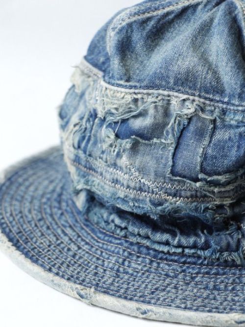 denim boro up-cycling fisherman hat