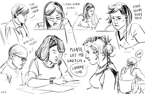 Sketching some people in the library, I always seem to pick the ones who are just about to leave!&nb