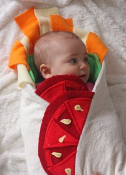 Laughingsquid:  A Burrito Baby Blanket That Wraps An Infant In A Fleece Tortilla