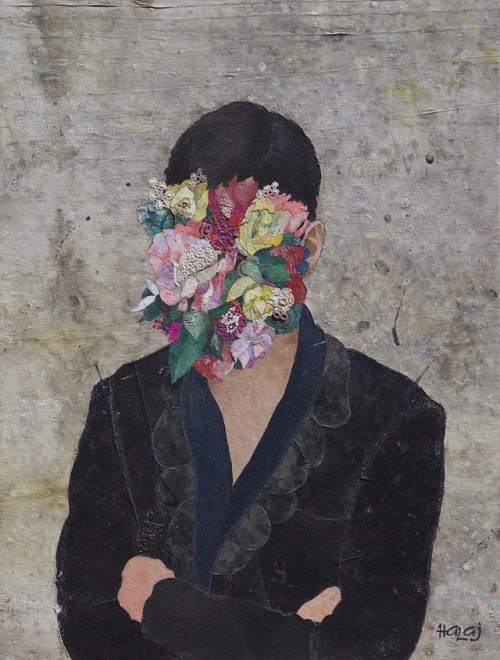 Minas Halaj (Armenian-American, b. 1981, Yerevan, Armenia) - Floral Mind #13, 2016  Oil, Emulsion, T