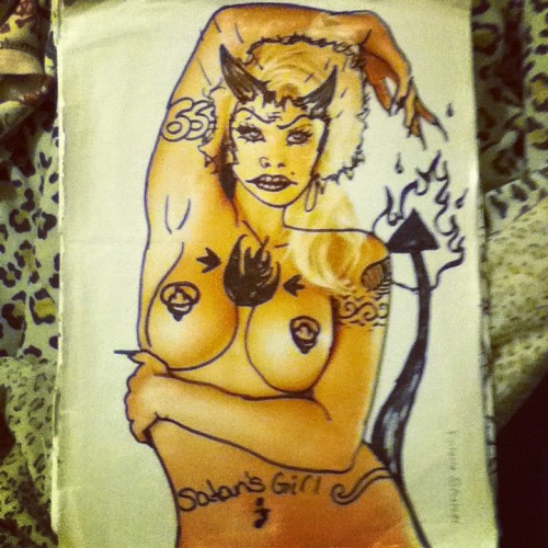 royallyoily:  One time, I did a bunch of drugs and drew all over an old playboy magazine.