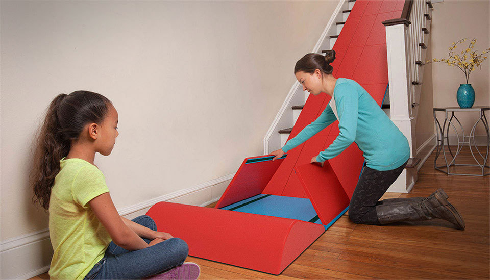 odditymall:  The SlideRider turns your stairs into a slide and is great for kids