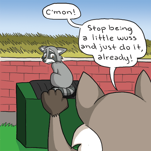 katswenski:  More Raccoon Escapades! The thrilling sequel to THIS CLASSIC. ——Edited