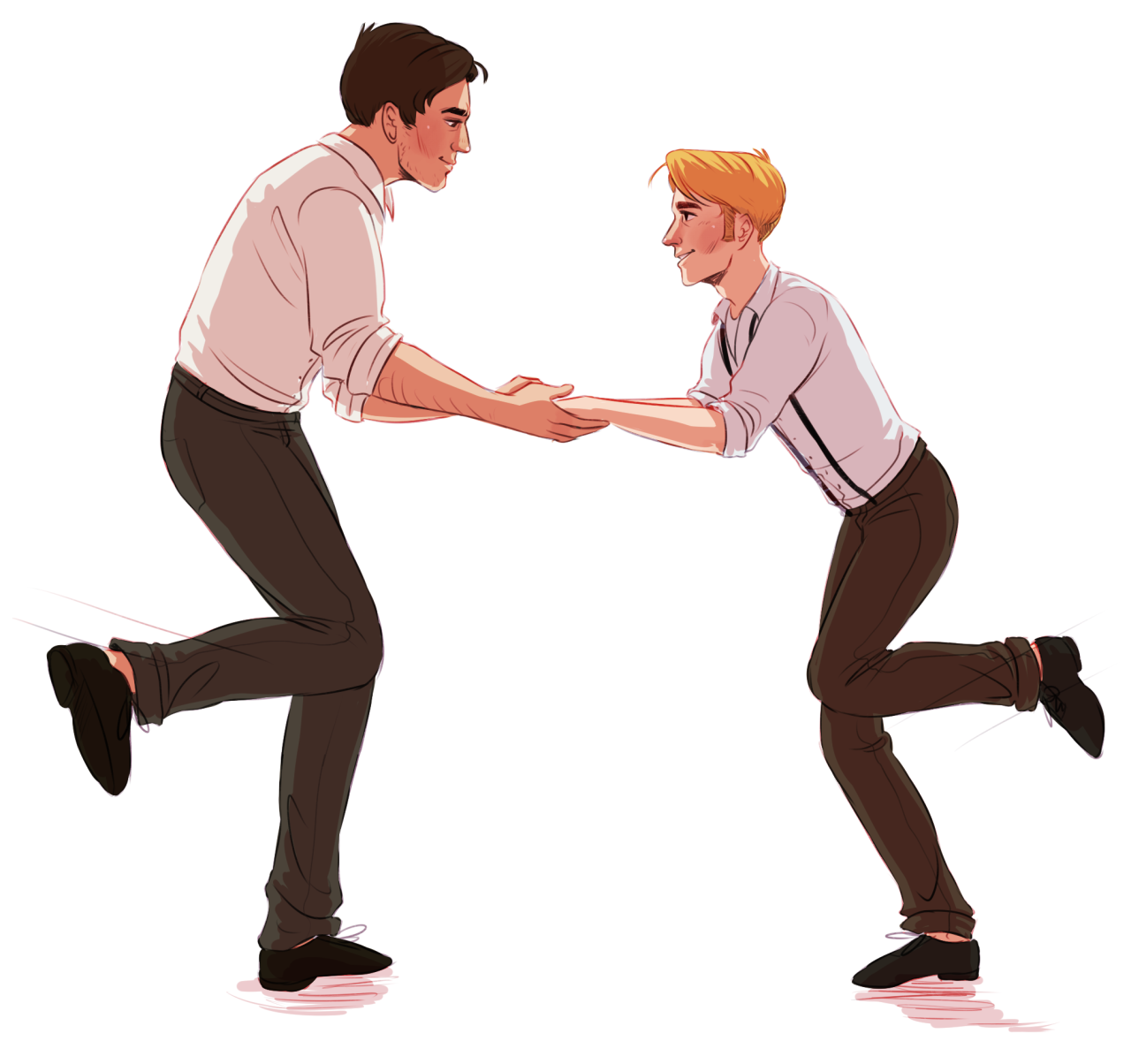 kayaczek:  so umm Bucky was teaching Steve how to lindy and then things got more