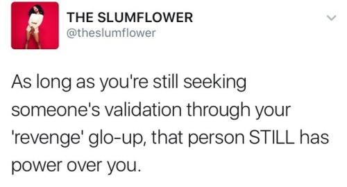 goldenpoc:  boobsbradshaw:  I’ma send her an offering.  Thank you! I always thought that glo up on your ex so they see what they’re missing or person that did you dirty, instead of just doing it just for you is wild corny. Like you might as well day