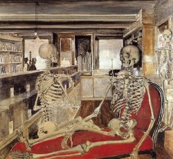 art-and-fury:  The Skeletons - Paul Delvaux 