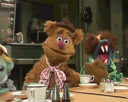 The Muppets GIF and a Graf: Bear and Frog, Friends Forever