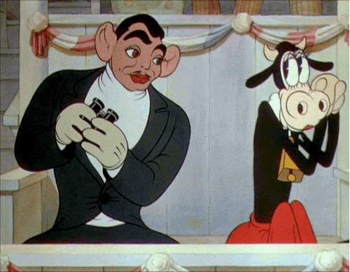 adventurelandia:Clark Gable and Clarabelle Cow in Mickey’s Polo Team (1936)