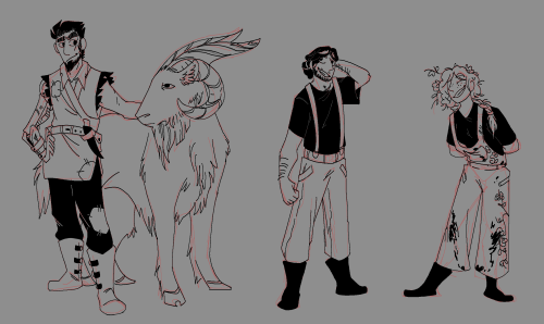 Doodled up some quick designs for you anon! Designs subject to change a bit as the story progresses,