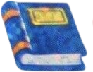 sticker of a blue schoolbook.