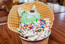 delectabledelight:  Mike Wazowski Monster’s U ice cream sundae (by Roger Weeks) 