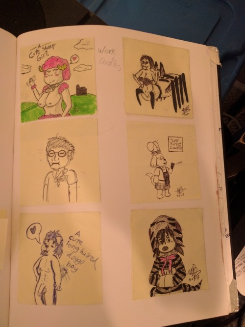 Here are a bunch of doodles I have drawn while at work… Yes I draw tits and dicks while on th