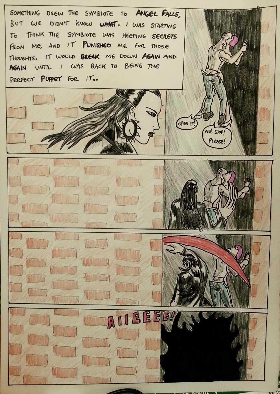 Kate Five vs Symbiote comic Pages 24 - 33  Chapter 2 starts with a bang in America.