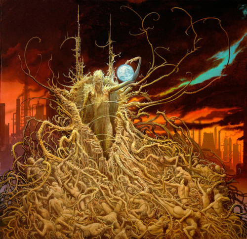 Michael Whelan, &lsquo;Evile&rsquo;, 2009The cover art for the album, ‘Infected Nations.’Source