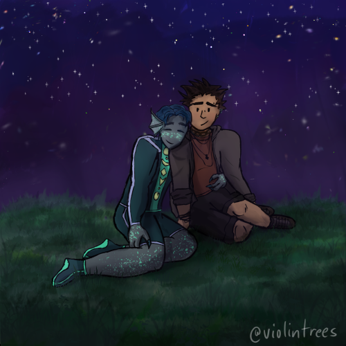 violintrees: Art trade with @/Jajas._.tsagia on instagram for her OCs Wilbur and Porter. Wilbur is v