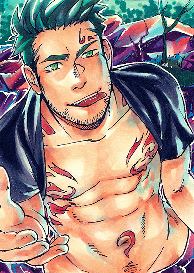 jasdavi:  Priapus aceo card :D though the background is kinda random, i still like