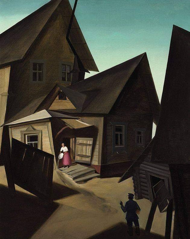 amare-habeo: Vasili Ivanovich Shukhaev (Russian, 1887-1973) Finnish Village, Roofs,