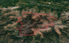 Real size of Andorra on Google Maps, with manually highlighted area in Photoshop