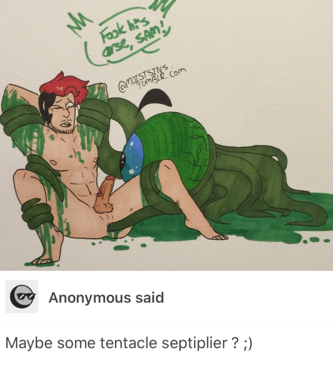 Septiplier w/tentacles for anon! I figured Sam would be apart of it since he could