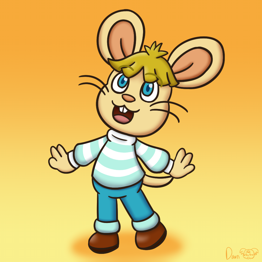 Here's my half of an art trade I did with @boyohboydwn15. It's Topo Gigio!  I haven't heard of him before but he's an 